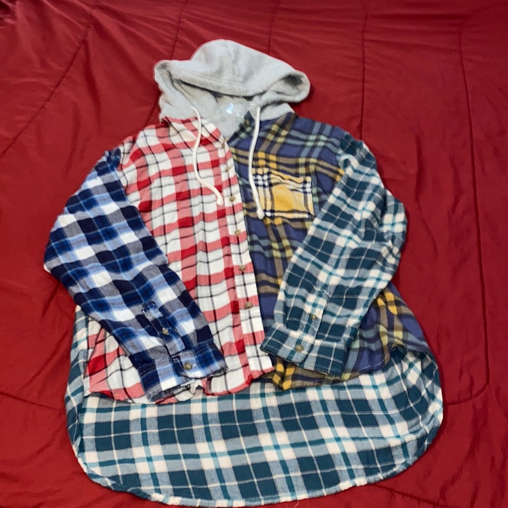 Hoodie Plaid button down